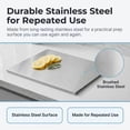 thumbnail image 4 of NULAS Stainless Steel Cutting Boards for Kitchen, Kneading Cutting Board Mats, Suitable for Bread, Meat, Vegetables (11.81 x 15.7 in), 4 of 7