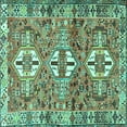 thumbnail image 1 of Ahgly Company Indoor Square Persian Turquoise Blue Traditional Area Rugs, 8' Square, 1 of 4