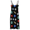 thumbnail image 6 of Space System Dress Colorful Planets Korean Fashion V Neck Boho Beach Long Dresses Female Custom Kawaii Maxi Dress Big Size, 6 of 7