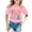 Pink, variant on Girls Tshirts Letter Print Crew Neck Short Sleeve Tee for Everyday Wear Girls' Tops Tees Blouses Pink 1 Years-2 Years