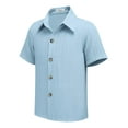 thumbnail image 3 of Arshiner Boys Light Blue Shirt Casual Button Down Shirt Summer Beach Tops 9-10 Years, 3 of 9