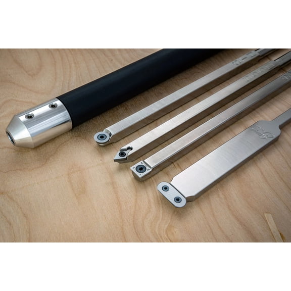 4 Full Size Carbide Tools - Simple Scraper, Rougher, Detailer, Hollower and 1 Handle