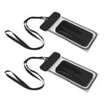 thumbnail image 1 of Ofertas Únicas 2 Pcs Bolsa Móvil Luminosa Impermeable Negra Funda Impermeable Universal Compatible con Teléfono 4.92"x9.65", 1 of 6