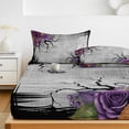 thumbnail image 6 of Twin Sze Fitted Sheet Set - Halloween 2 Piece Bedding Sets 16" Deep Pocket Fitted Sheet with 1 Pillowcase, Vintage Rustic Floral Horror Trees Branches Gray Brushed Microfiber Hotel Luxury Bed Sheets, 6 of 9