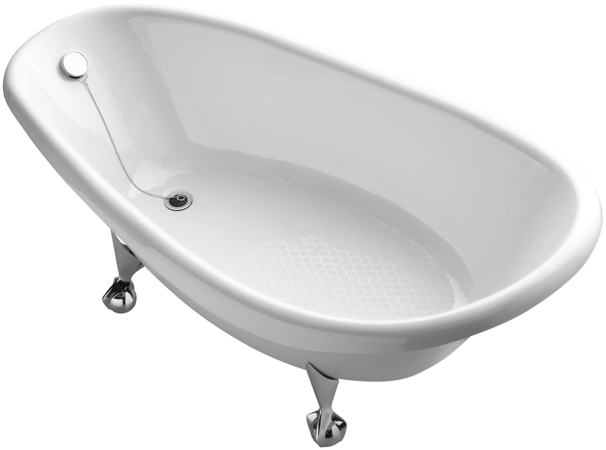 Kohler K100 Birthday Bath 72" Cast Iron Clawfoot Soaking Bath Tub White