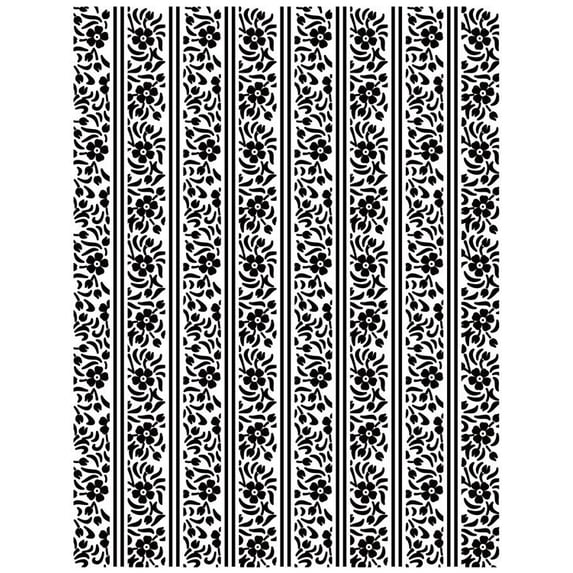 Creative Expressions Embossing Folder - Floral Stripes 5 3/4 x 7 1/2