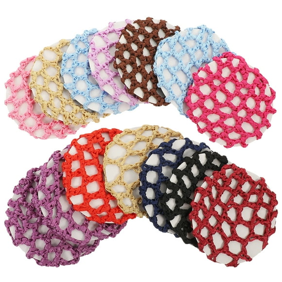 14 piezas de red para el pelo de ganchillo para mujer, ideal para bailar, decoración elegante para el cabello, colores variados