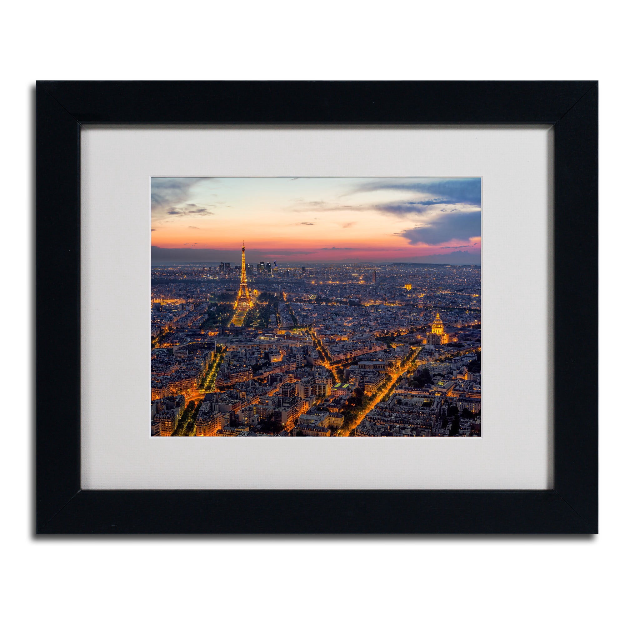 Trademark Fine Art "From the Roofs of Paris" Framed Canvas Art by Mathieu Rivrin