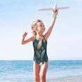 thumbnail image 6 of Girls' One-piece Swimsuit Cross Back Bathing Suit Beach Surfing Sizes 3T-10T Snowflake and Feather Pattern, 6 of 9