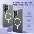 thumbnail image 6 of ELEHOLD for Samsung Galaxy S22 Ultra Matte Magnetic Case,Translucent Clear Cover Compatible with Mag Safe, Military Grade Drop Protection Shockproof Back Phone Cover for Samsung S22 Ultra,Grey, 6 of 9