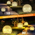 thumbnail image 3 of COWIN 4 Pack 3.9'' Solar Globe Lights Outdoor Waterproof,30 LED Cracked Glass Globe Solar Power Ground Lights,Solar Orbs Outside-Outdoor Decorations Patio & Yard Lawn Backyard Decor(Warm White), 3 of 8