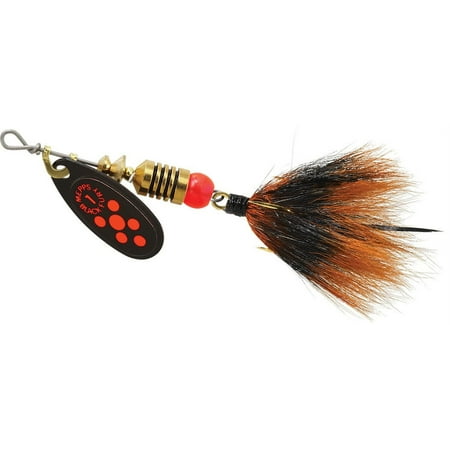 UPC: 0022141323466 | Mepps Black Fury Dressed Treble Spinner Fluorescent Red 1/8 Oz.