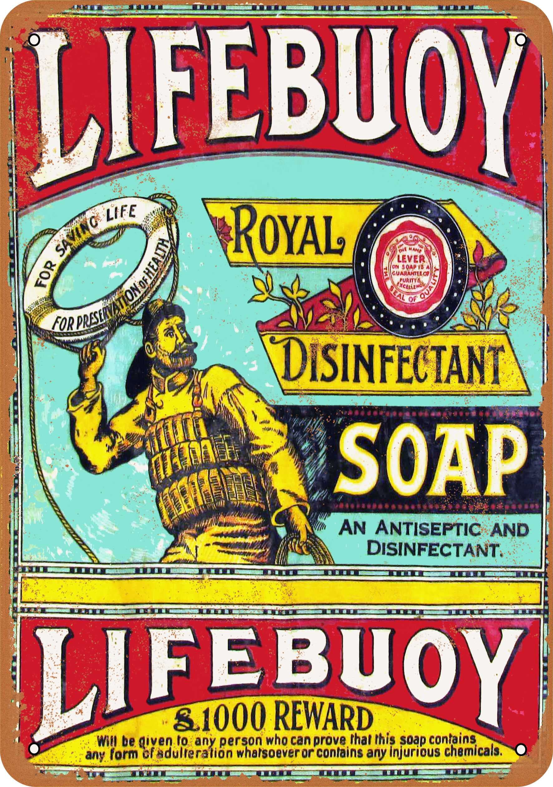 1907 Lifebuoy Soap Metal Sign 7x10 inch Vintage Look