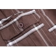 thumbnail image 3 of Men's Plaid Checkered Multi Pocket Elastic Waist Lightweight Casual Cargo Shorts (22 Brown/White/Black, 2XL), 3 of 3