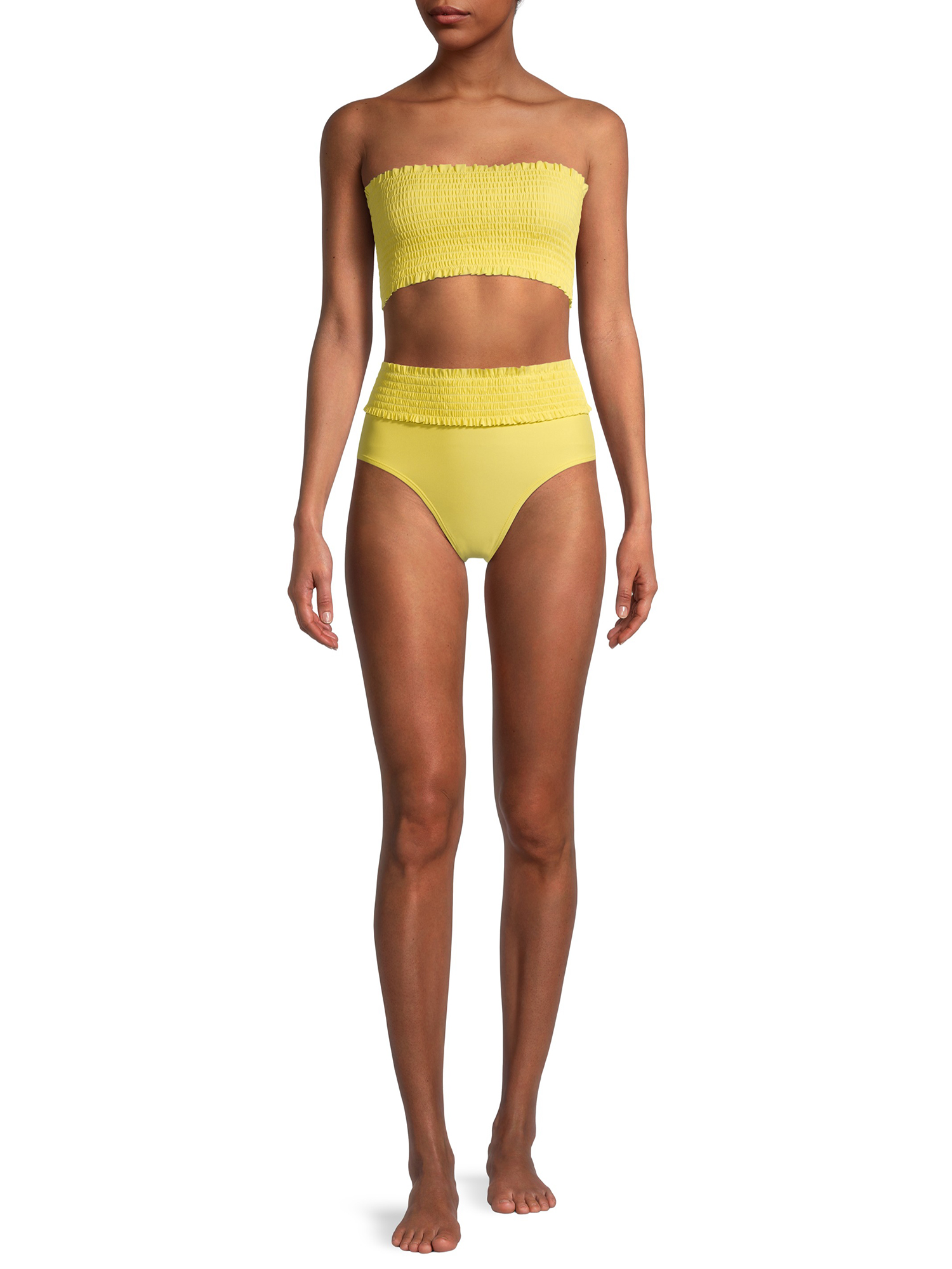 XOXO Women's Shirred Strapless Bandeau Bikini Swimsuit Top - image 2 of 6