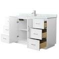 thumbnail image 2 of Elan TK 60" White Single Vanity & White Carrara Marble Top & Nickel Trim, 2 of 5
