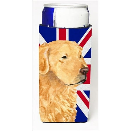 Golden Retriever avec le Drapeau Britannique Michelob Ultra Bouteille  Manches pour les Canettes Minces - 12 Oz. 