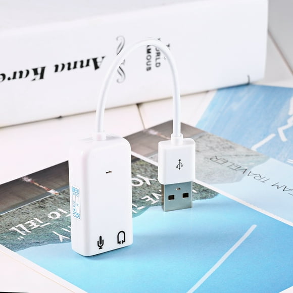 Adaptador de tarjeta de sonido Xear 3D Audio con efecto virtual de canal USB 2.0 blanco 7.1 para XP