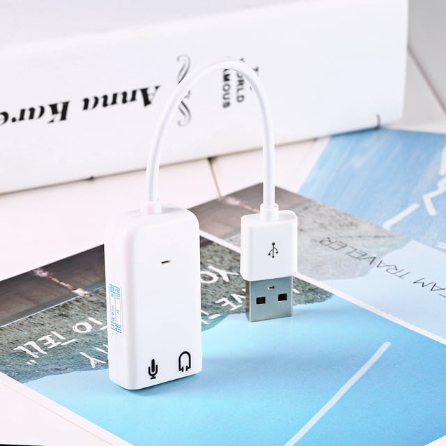 Adaptador de tarjeta de sonido Xear 3D Audio con efecto virtual de canal USB 2.0 blanco 7.1 para XP