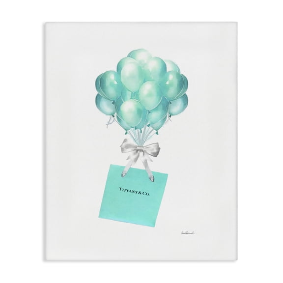 Stupell Industries Art Deco Blue Balloons & Gift Bag Glam Canvas Art, 24 x 30, by Amanda Greenwood
