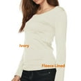 thumbnail image 5 of Women Winter Fleece Lined Crew Neck Long Sleeve Slim Fit Stretch Tight Shirt, 5 of 5
