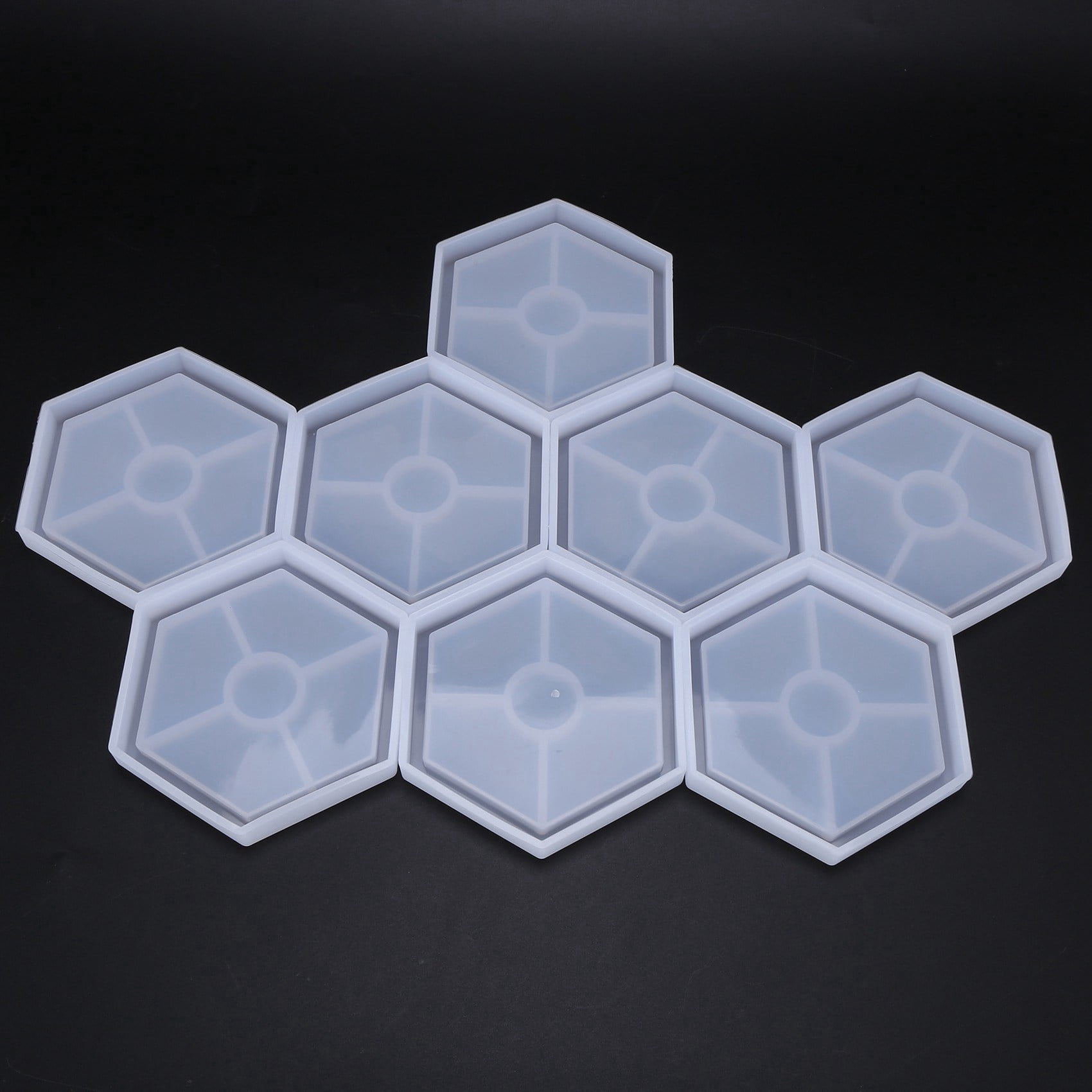 16 Pack Hexagon Silicone Coaster Molds Resin Mold, Epoxy for Casting with Resin, Concrete, Cement