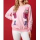 thumbnail image 2 of Suéter para mujer, suéter de cuello redondo con cascanueces y lentejuelas navideñas, remera con gráfico festivo, suéter de manga larga con cuello redondo, 2 of 4
