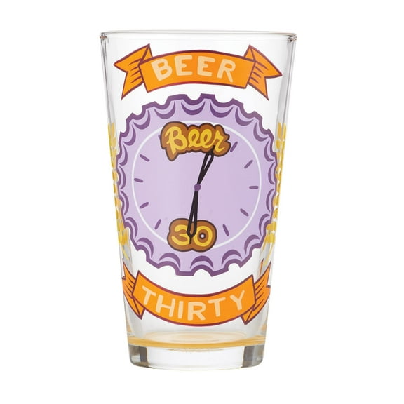 Enesco Lolita Beer Thirty Pilsner Glass, 5.83 Inch, Multicolor, 16 oz