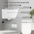 thumbnail image 3 of Wall Hung Toilet, Comfort Height One-Piece Toilet with Soft Closing Seat, Ultra-Thin Cover, Space-Saving Tankless Design, Ideal for Contemporary Bathrooms, White (Full Flat Toilet Seat), 3 of 9