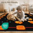 thumbnail image 4 of ODIKA Alfombra Gamepad Retro Arcade Gamer Glowing Motif Border Cracked Easy Care Kids Safe for Small Living Room, Playroom, Bedroom, 4 of 7