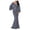 Grey, variant on Elegant Maxi Dresses for Women Solid Long Sleeve Deep V Neck Bodycon Floor Length Dress Evening Gown Black L