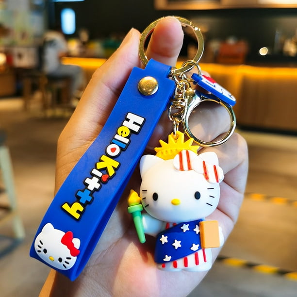 LLavero de Hello Kitty de Sanrio, accesorios de Anime, llaveros de Pvc de dibujos animados, bolso colgante, juguetes de amigos, regalos, llavero de coche Kawaii