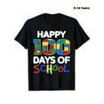 thumbnail image 1 of 100 Days of School Celebration T-Shirt for Youngsters - Fun Building Blocks Design, Breathable Crew Neck Short Sleeve Tee, Black with Colorful Numbers & Letters, Perfect Back-to-School Gift for B, 1 of 7