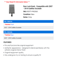 thumbnail image 2 of Door Lock Knob - Compatible with 2007 - 2014 Cadillac Escalade - Dorman, 2 of 2