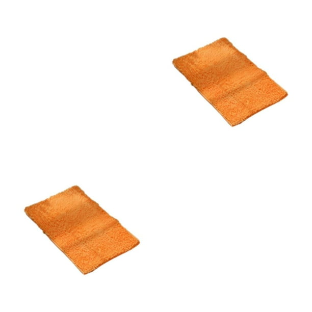 Wosthever Alfombrilla absorbente de agua para suelo, exquisita caja fuerte antideslizante hecha a mano, sin hilos sueltos, para baño Naranja 40 cm * 60 cm 2Conjunto