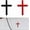 Black+Red, variant on chasenew Metal Jesus Christ Cross Badge Stickers, 2.5"×1.8" Alloy 3D Individual Car Cross Sticker, Self Adhesive Scratch Covering Metal Cross Auto Emblem Decal for Car Body Fender Tail (Golden)