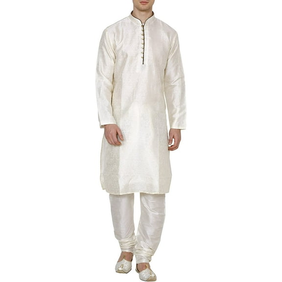 Royal Kurta Men's Jacquard Silk Floral Kurta Pyjama
