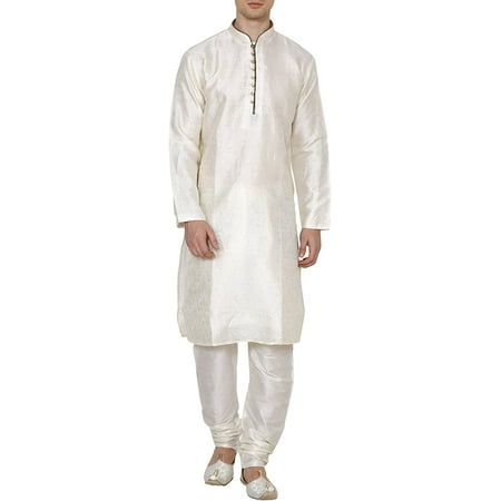 

Royal Kurta Mens Jacquard Silk Kurta(Only Kurta) (40 Beige)