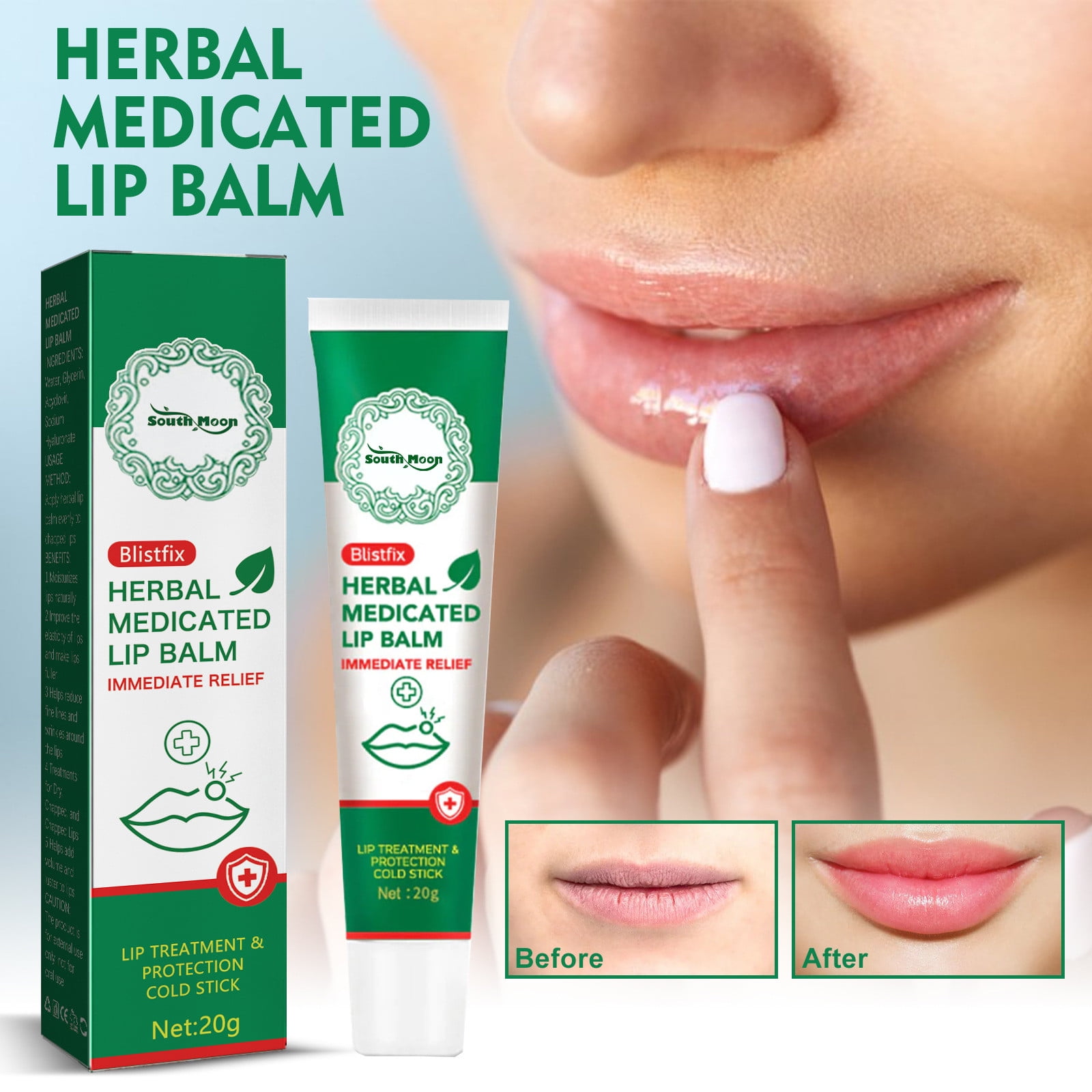 Herbal Medicated Lip Balm，Medicated Lip Balm For Dry Cracked Lips