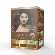 Herbishh Hair Color Shampoo for Gray Hair, Men & Women, Travel Size, 10+1 Pack (Light Brown 30 ml)