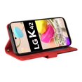 thumbnail image 4 of Case for LG K42/K52/K62 Leather Wallet Book Flip Folio Stand View Cover - Red, 4 of 5