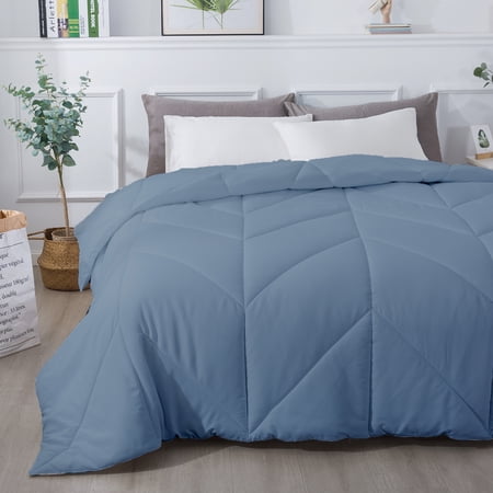 Chevron Down Alt Comforter - Blue Fog - King