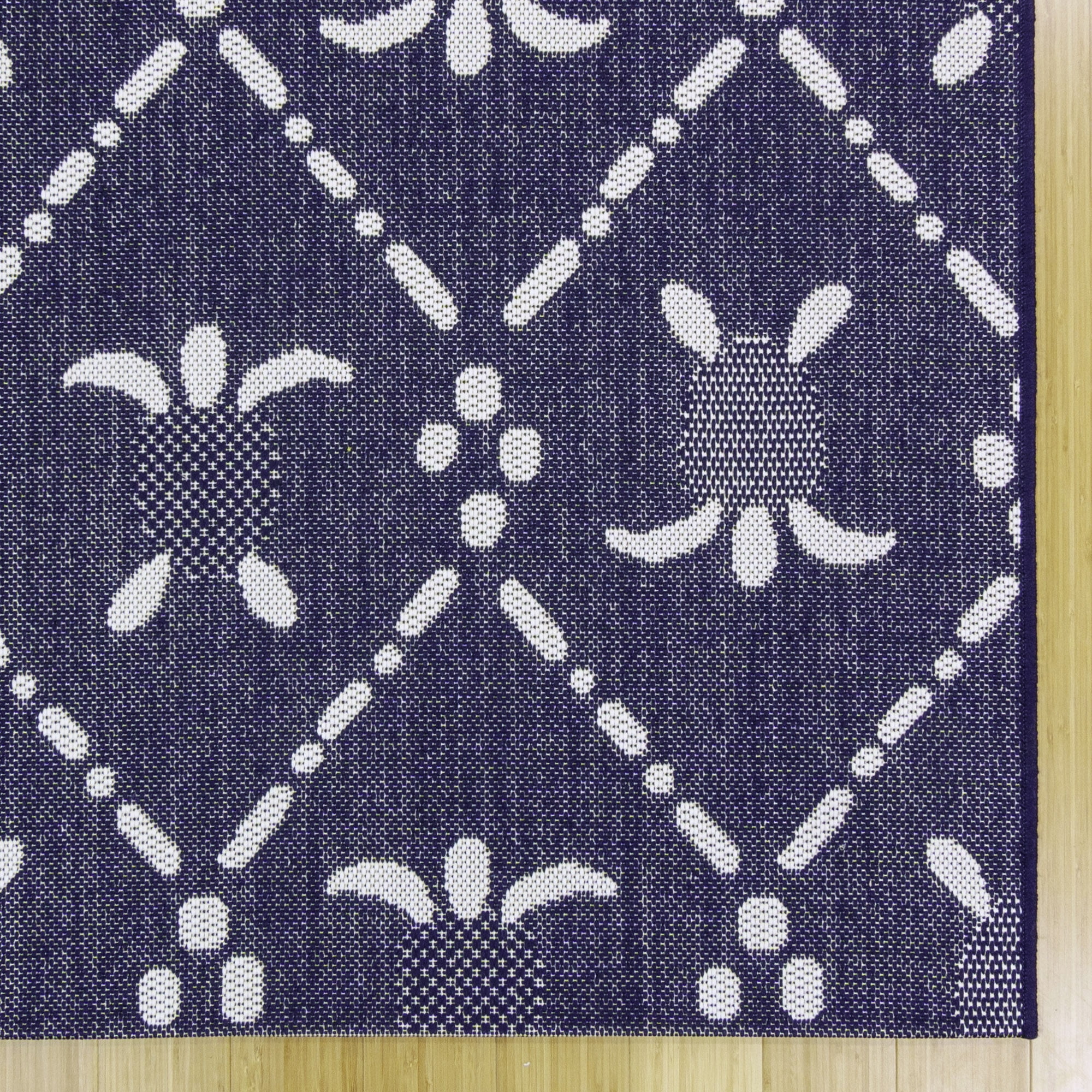 Reyn Spooner Tradewinds Nalani Indoor/ Outdoor Polypropylene Navy Flat Weave Area Rug, 6x9