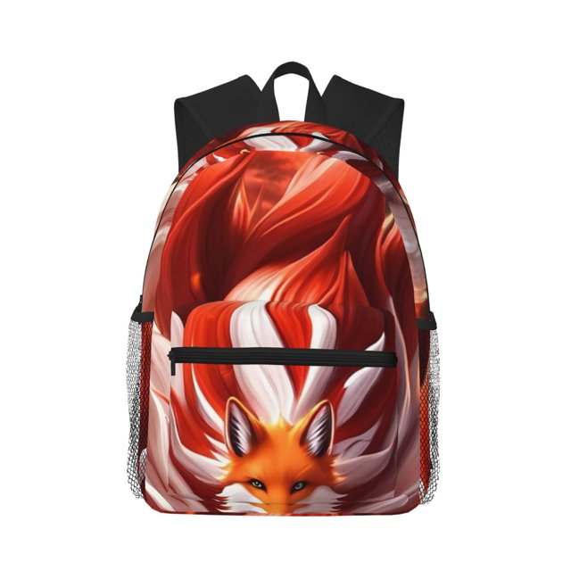Fotbe Red Leaf Flame Fox Mochila Ligera Casual para Laptop para Hombres y Mujeres, Mochila Impermeable de Uso Diario, Mochila para Universidad