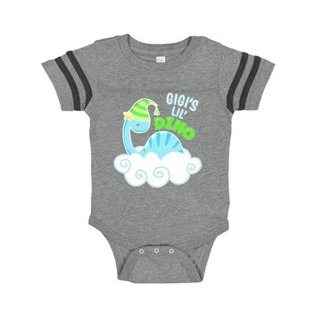 

Inktastic Gigi s Lil Dino with Cute Blue Baby Dinosaur Gift Baby Boy or Baby Girl Bodysuit