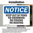 thumbnail image 2 of (2 Pack) Keep Out Of Pond No Swimming No Fishing No Boating OSHA Notice Sign, 2 of 6
