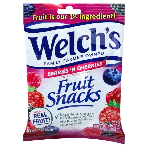 cherries and berries fruit snacks