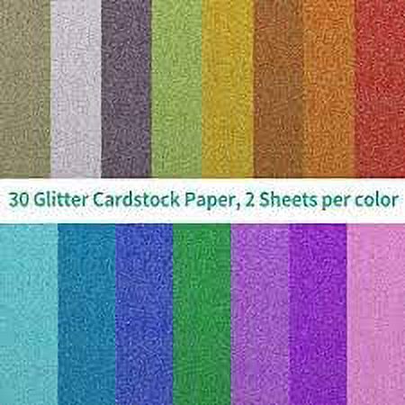 Colorbok Solid Primary Multicolor Glitter Cardstock Paper, 6"x6", 121 lb./180 gsm, 12 Sheets