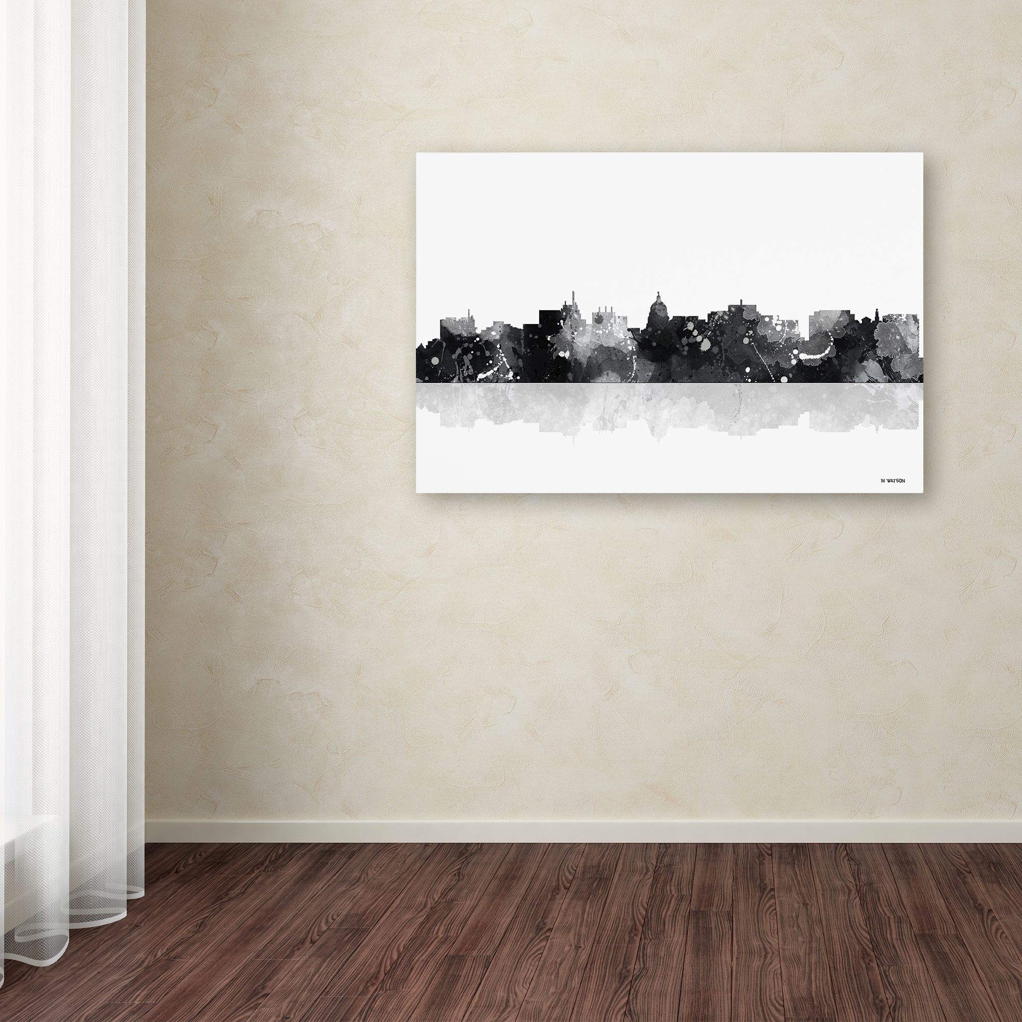 Trademark Fine Art "Madison Wisconsin Skyline BG-1" Canvas Art by Marlene Watson