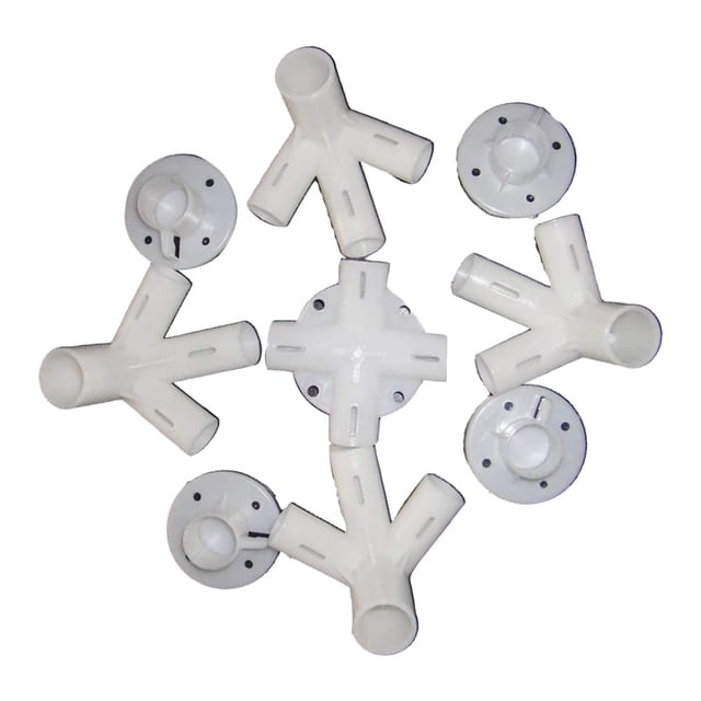 Greeniant Conectores cruzados de codo de plástico suficientes, tienda de toldo, tubo de junta de repuesto, muebles de 5 vías para campistas de carpas